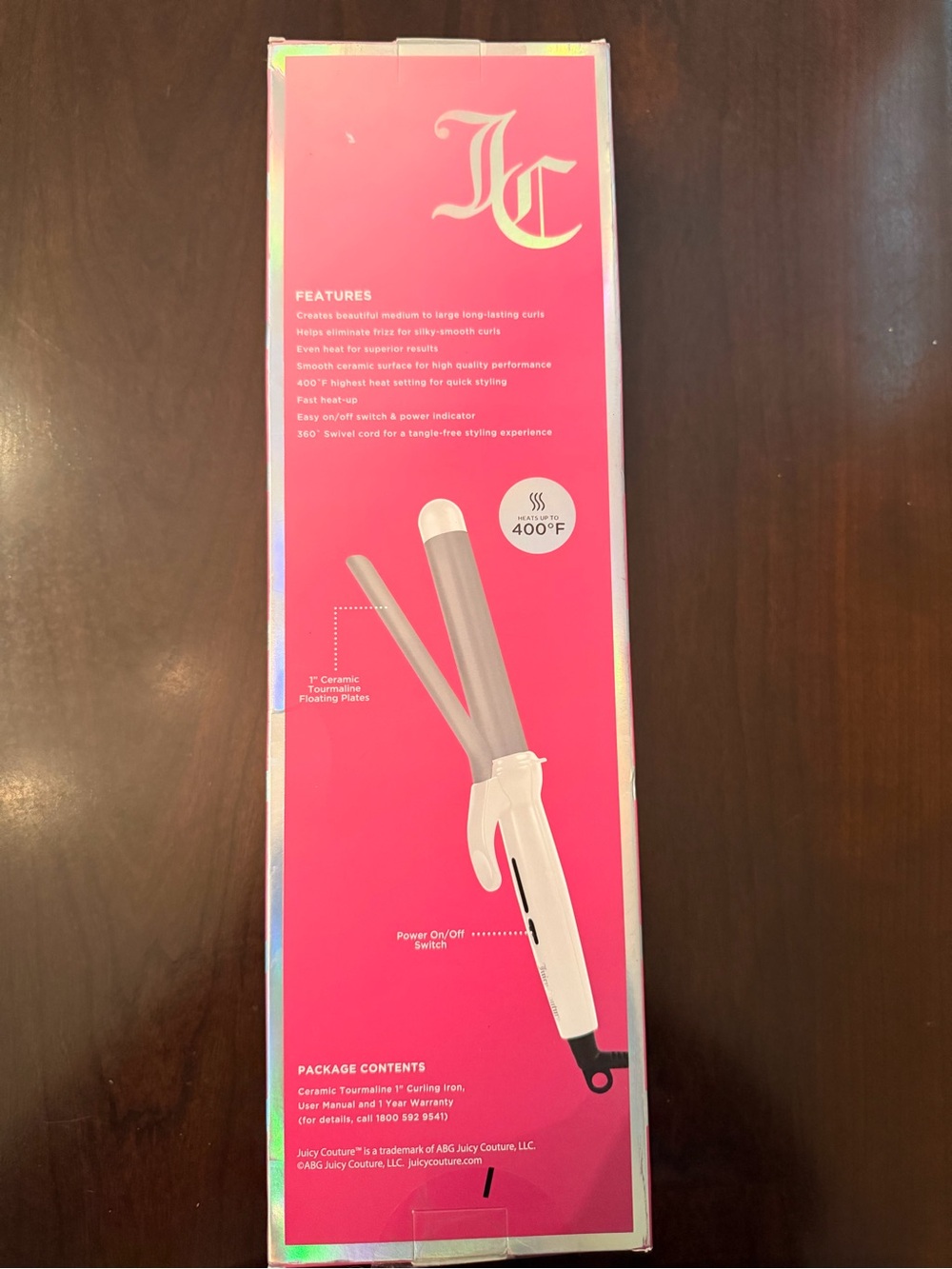 Juicy Couture Pink Barrel White Handle 1.25" Curling Iron - Picture 2 of 3